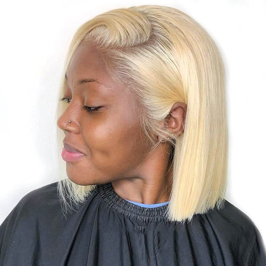 Blonde 613 Straight 13x4 Transparent Lace Frontal Bob Human Hair Wig