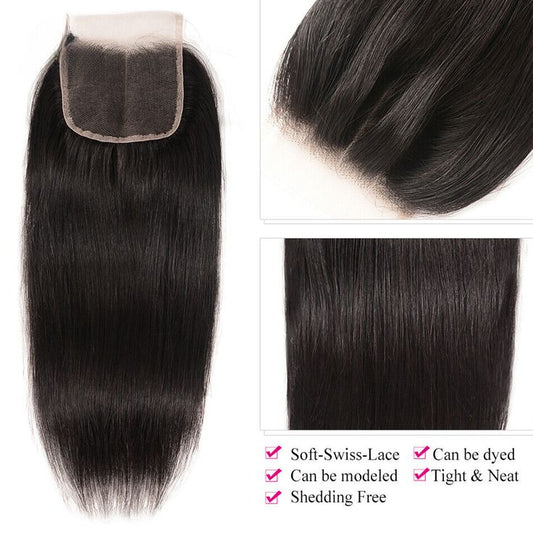 4x4 Human Hair Lace Closure with Baby Hair