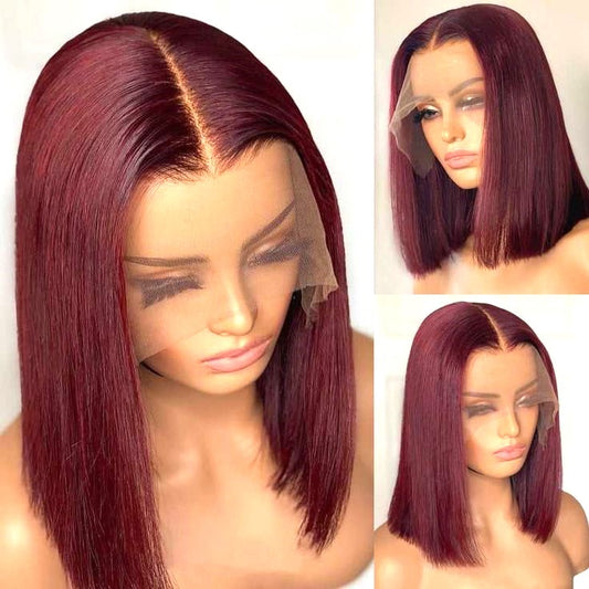 Glueless 99J Burgundy Bob Wig | 13x4 HD Lace Front Human Hair