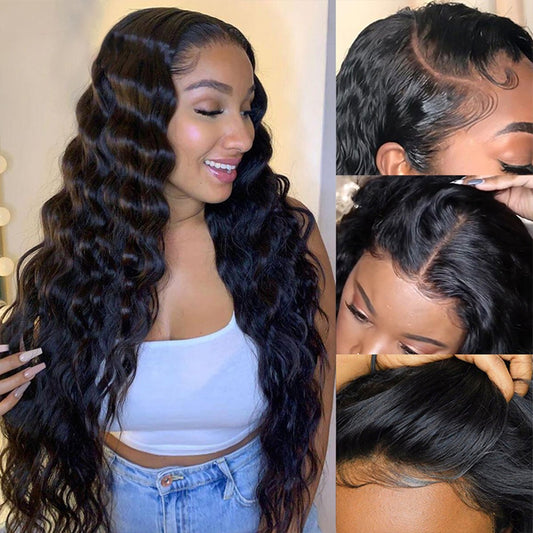 Loose Deep Transparent 13x4 Lace Frontal Human Hair Wig