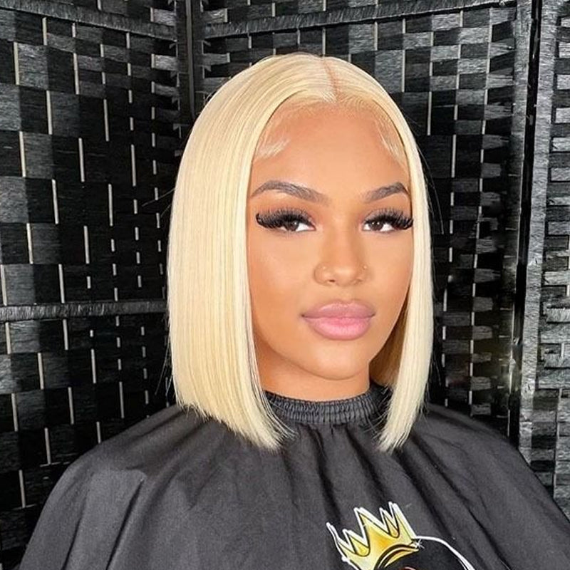 4x4 HD Lace Bob Wig 613 Blonde Human Hair