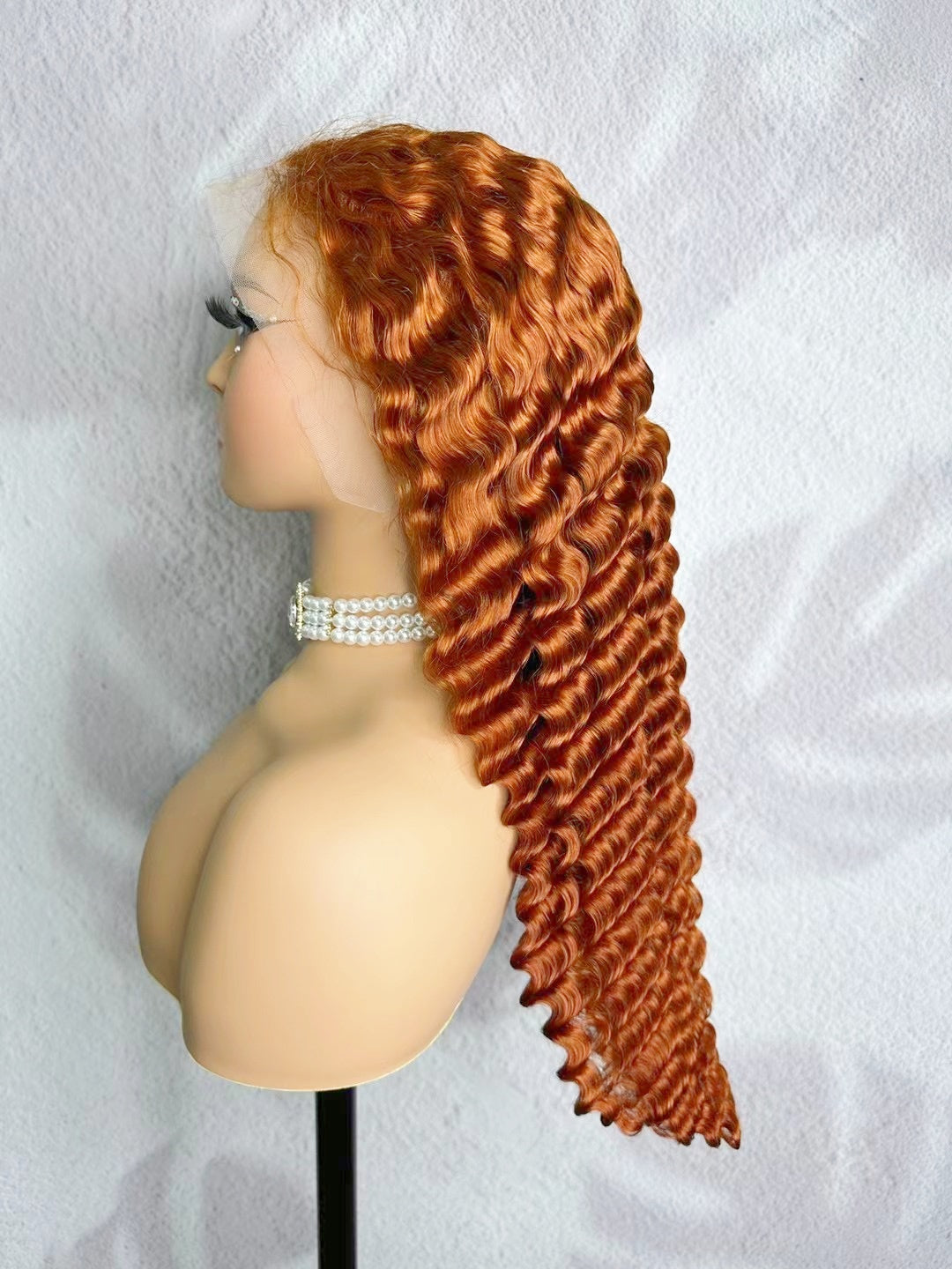 Hot orange ginger color #350 transparent 13x4 swiss lace front wig for women