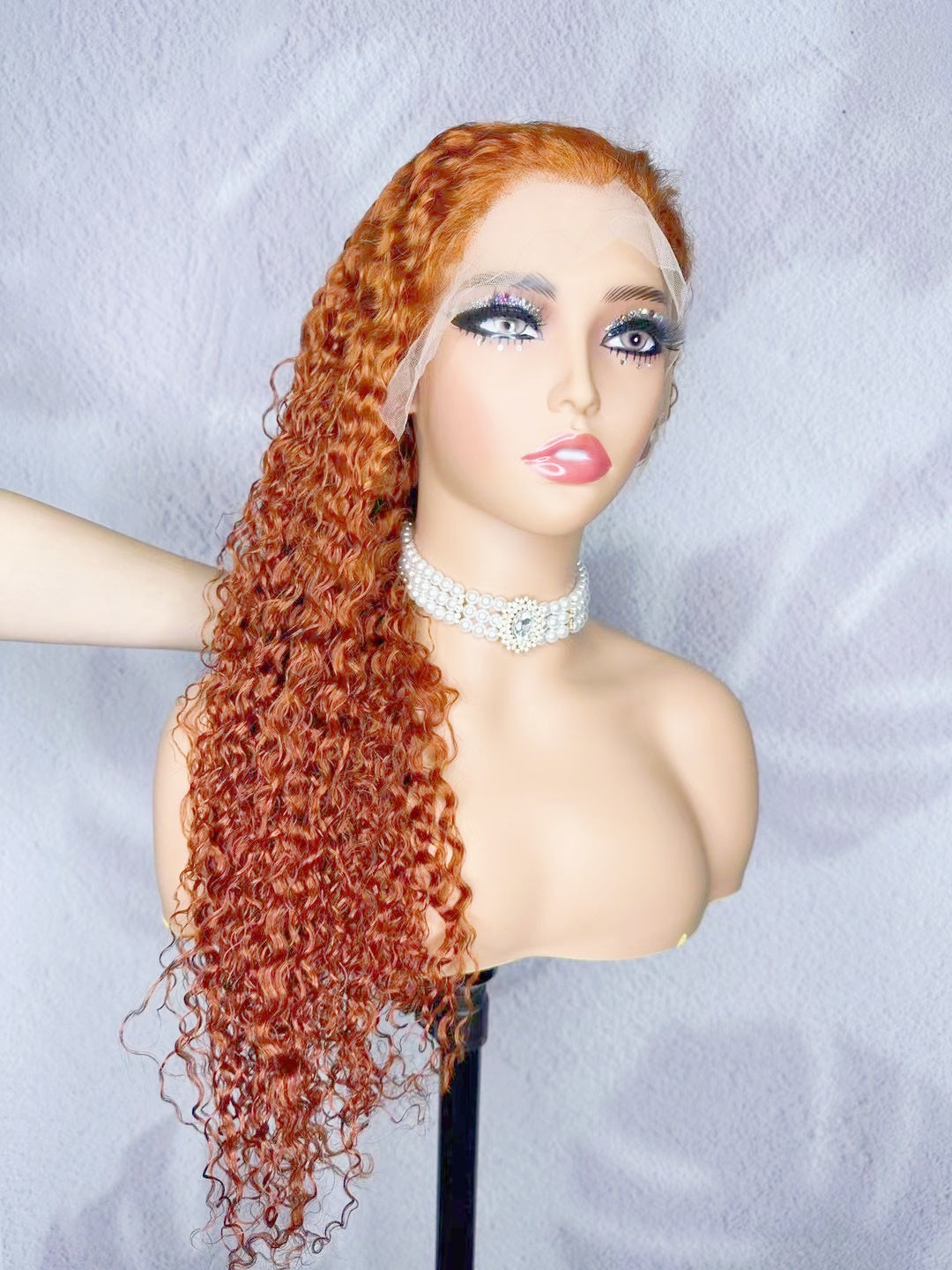 Hot orange ginger color #350 transparent 13x4 swiss lace front wig for women