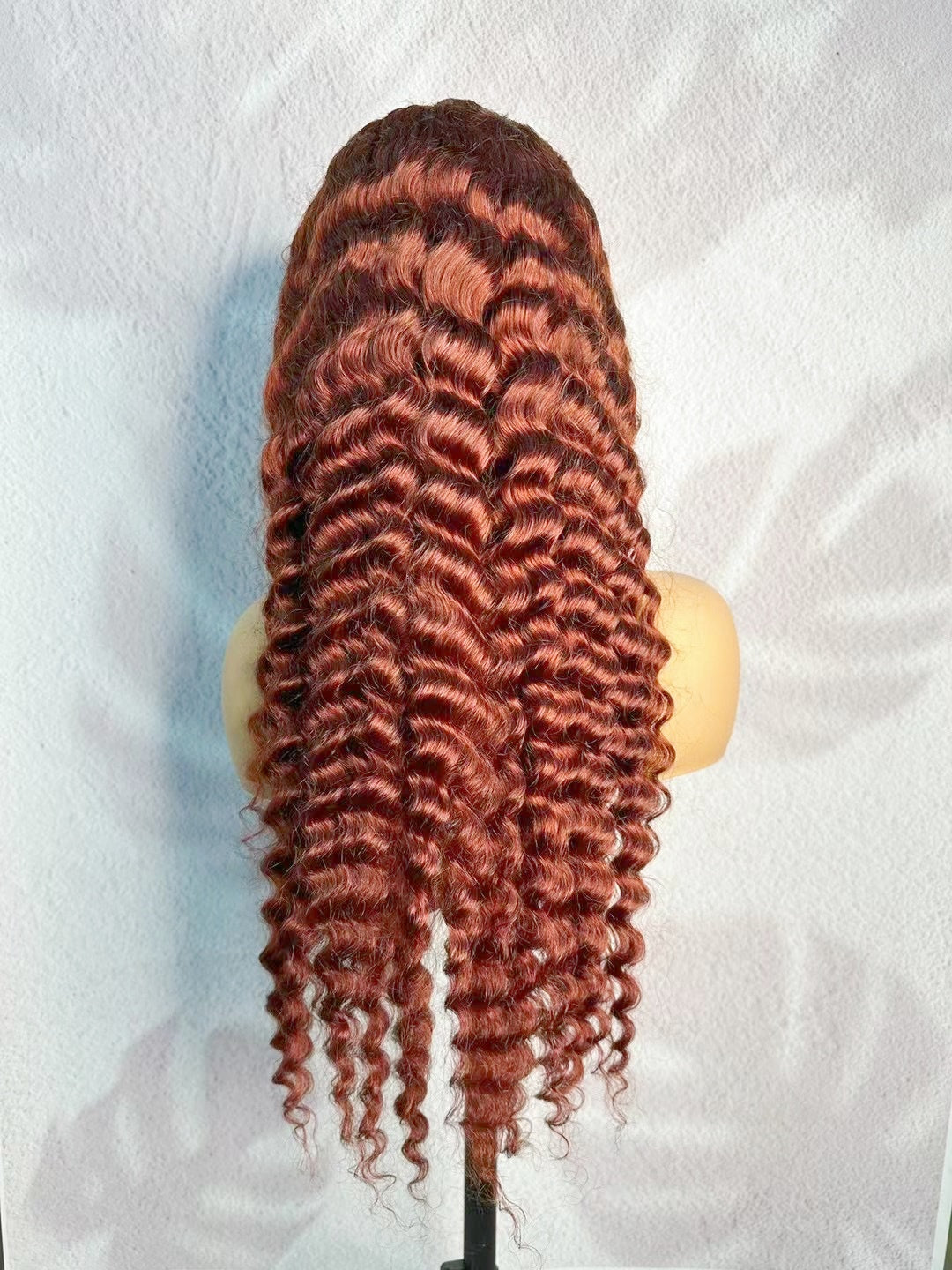 Popular red brown #33 color deep wavy swiss lace 13x4 front wigs human hair