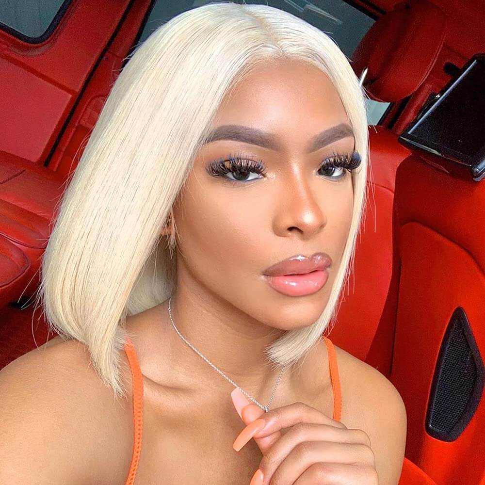 Blonde Bob Wig 13x4 Lace Front Straight Human Hair