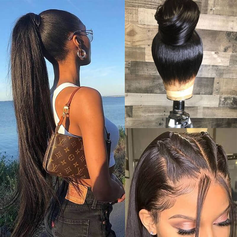 360 Lace Frontal Wigs Straight Hair 100% Human Hair Wigs