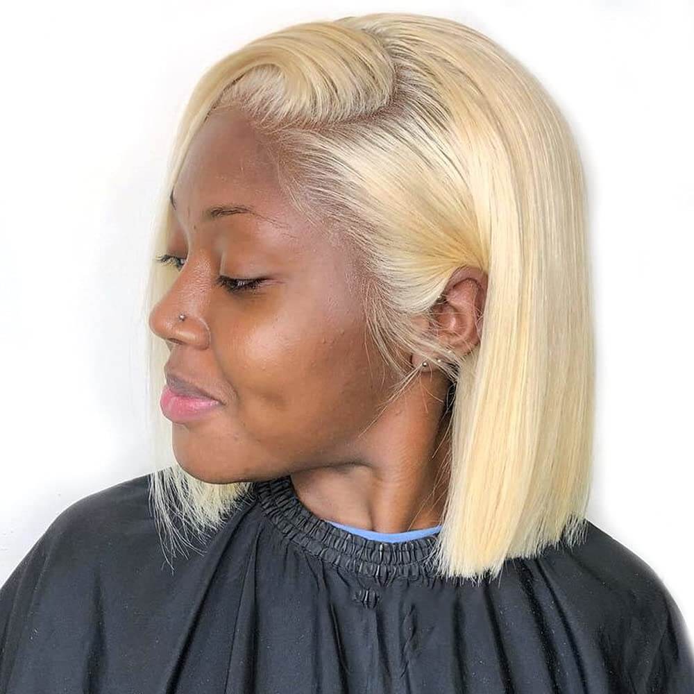 Blonde Bob Wig 13x4 Lace Front Straight Human Hair