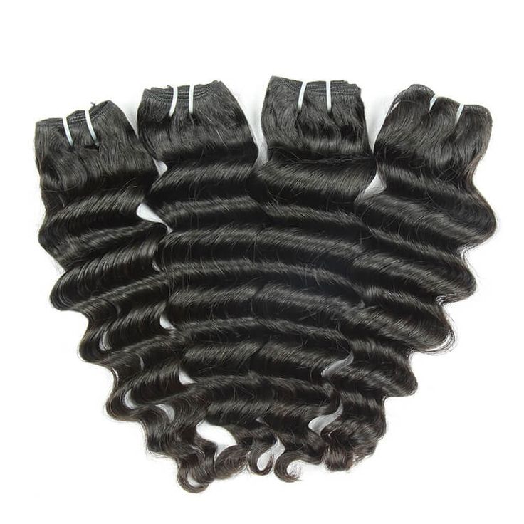 High quality deep wave cuticle aligned human hair bundles weaves