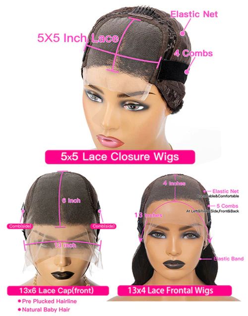 Glueless 5x5 Lace Closure Bob Wig Raw Human Hair