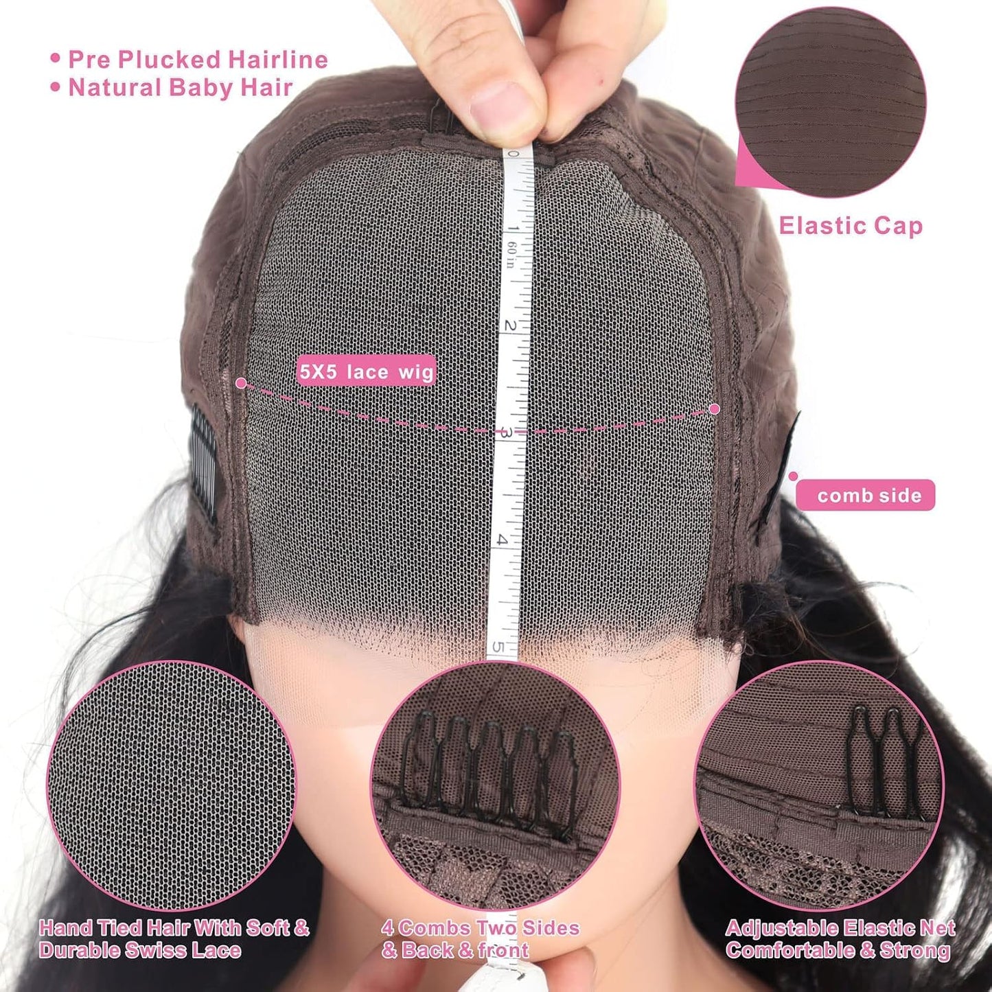 Human Hair 5x5 Lace Closure Wig