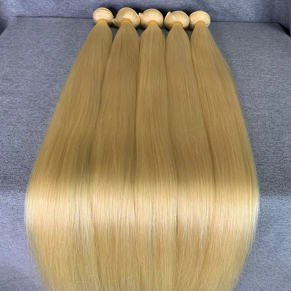 Premium Quality 15A Grade Blonde 613 Color Unprocessed Raw Hair Extension Weave Bundles