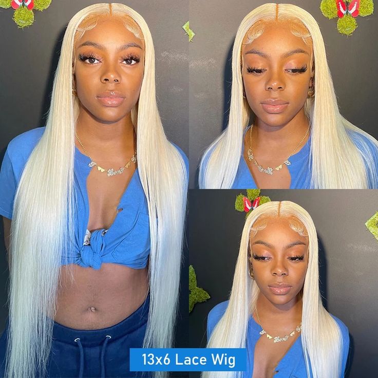 Straight blonde 613 color pre-plucked with baby hair 13x4 lace frontal wig human hair