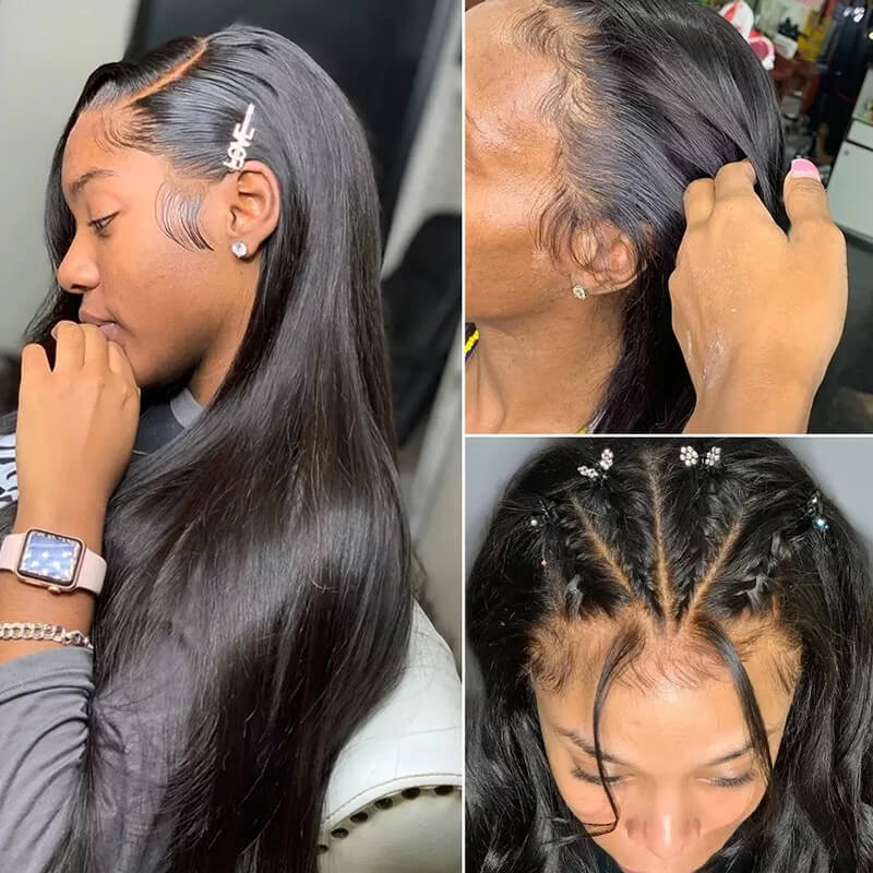 HD Lace Frontal Wig 13x4 Straight Virgin Hair Pre Plucked Hair | Custom Wig