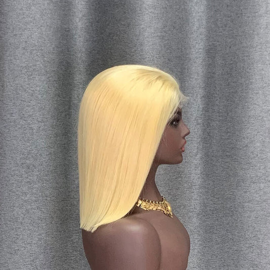 613 Blonde HD Lace Bob Human Hair Wig