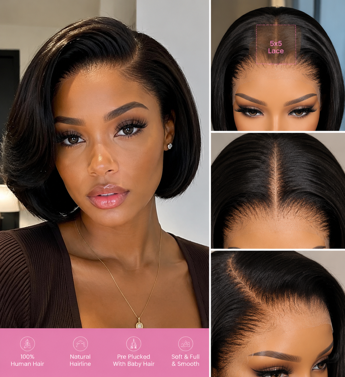 Human Hair 5x5 Lace Closure Wig