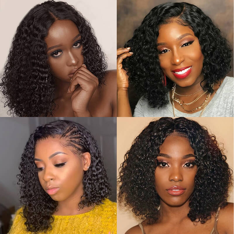 Kinky Curly Short Wig 13X4 Lace Frontal Wigs Bob Wig