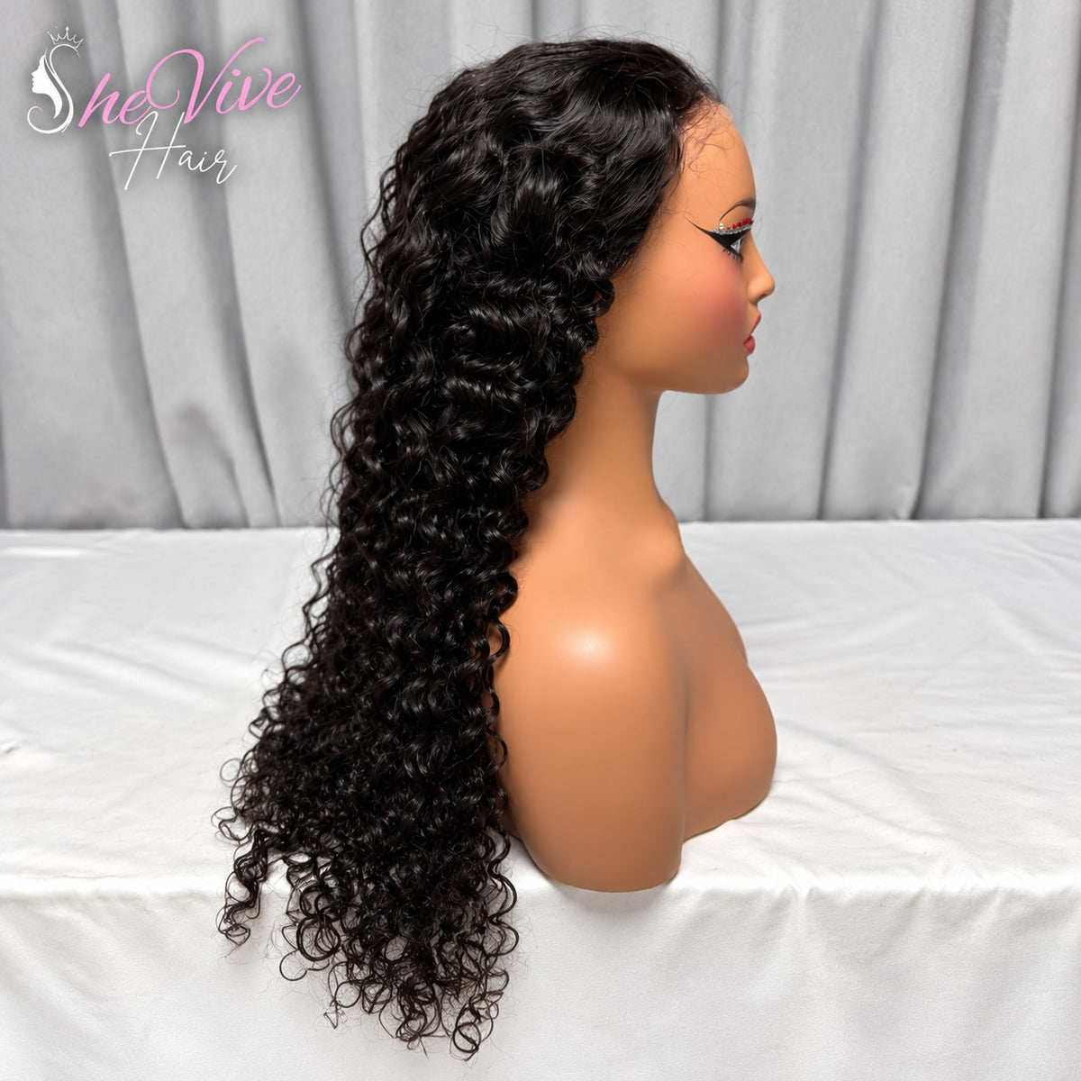 Water Wave 7x5 glueless wig side view