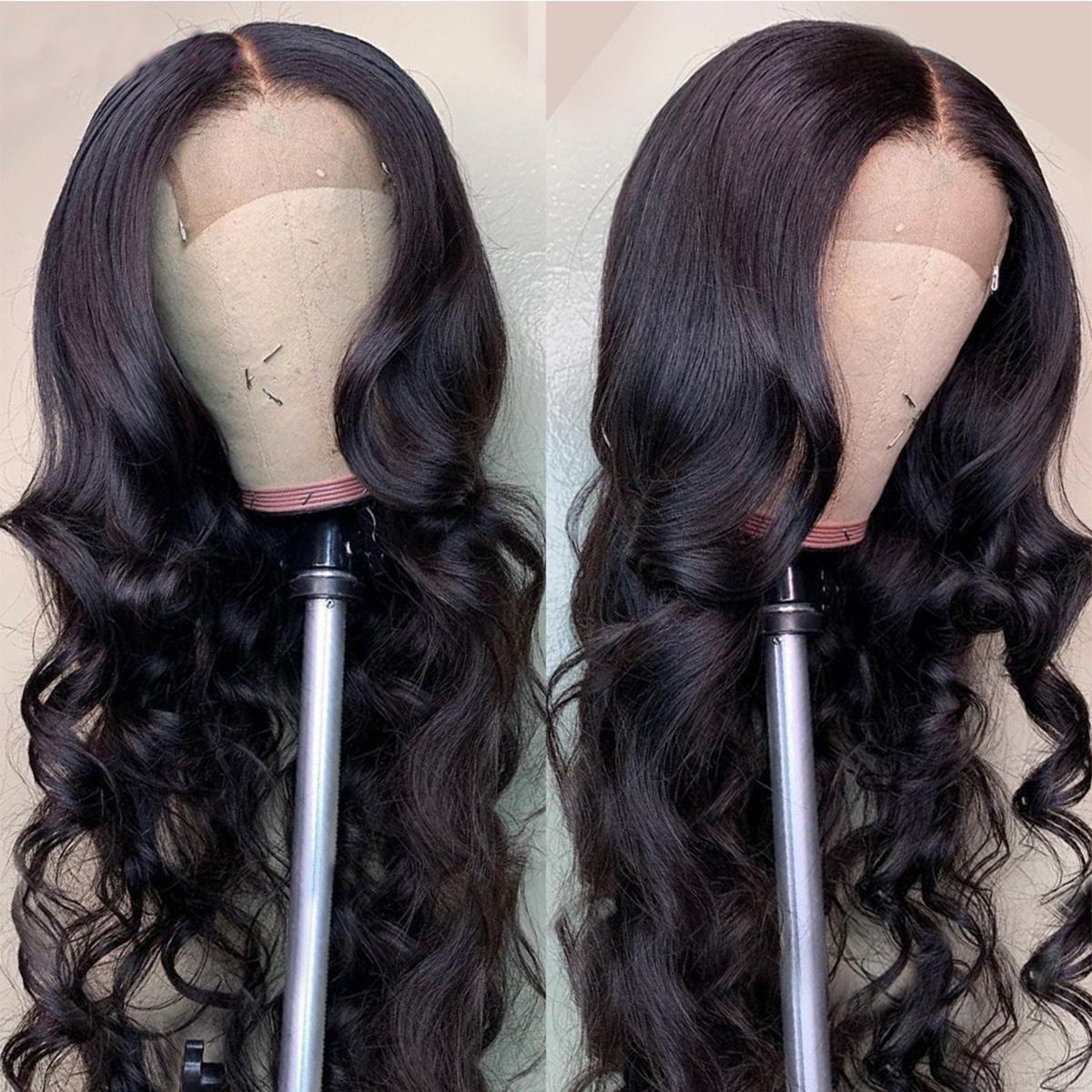 Body Wave 4×4 Transparent Lace Closure Wig Human Hair Wigs