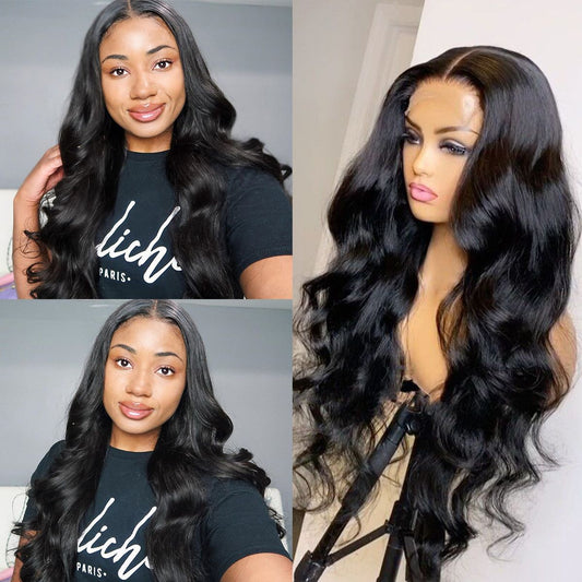 Body Wave 4x4 Transparent Lace Closure Human Hair Wig