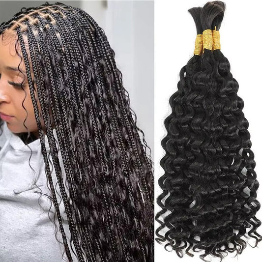 No Weft Bulk Human Hair Extensions For Braiding