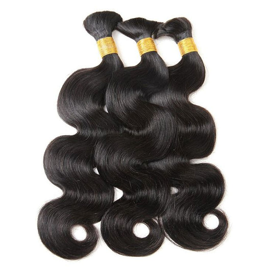 Wholesale body wave no weft virgin human bulk hair extension for braiding