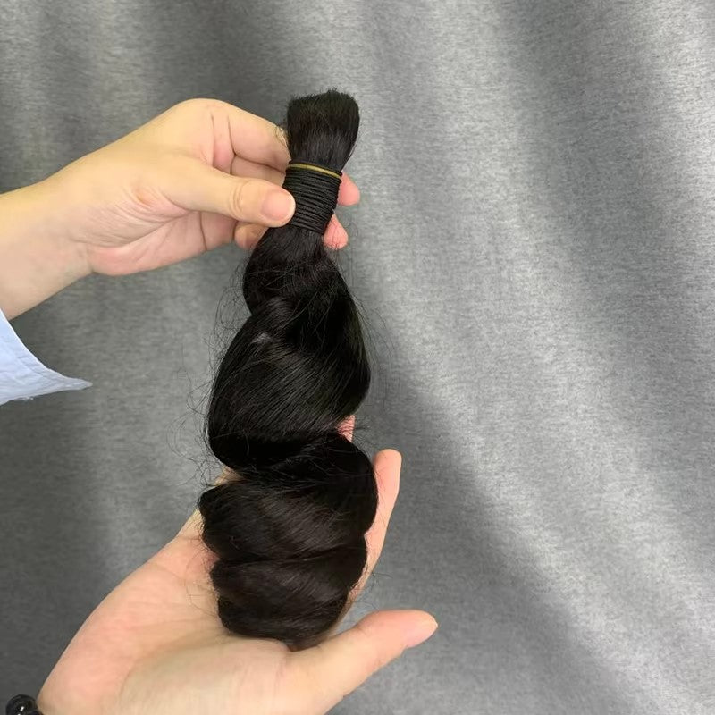 No Weft Bulk Human Hair Extensions For Braiding