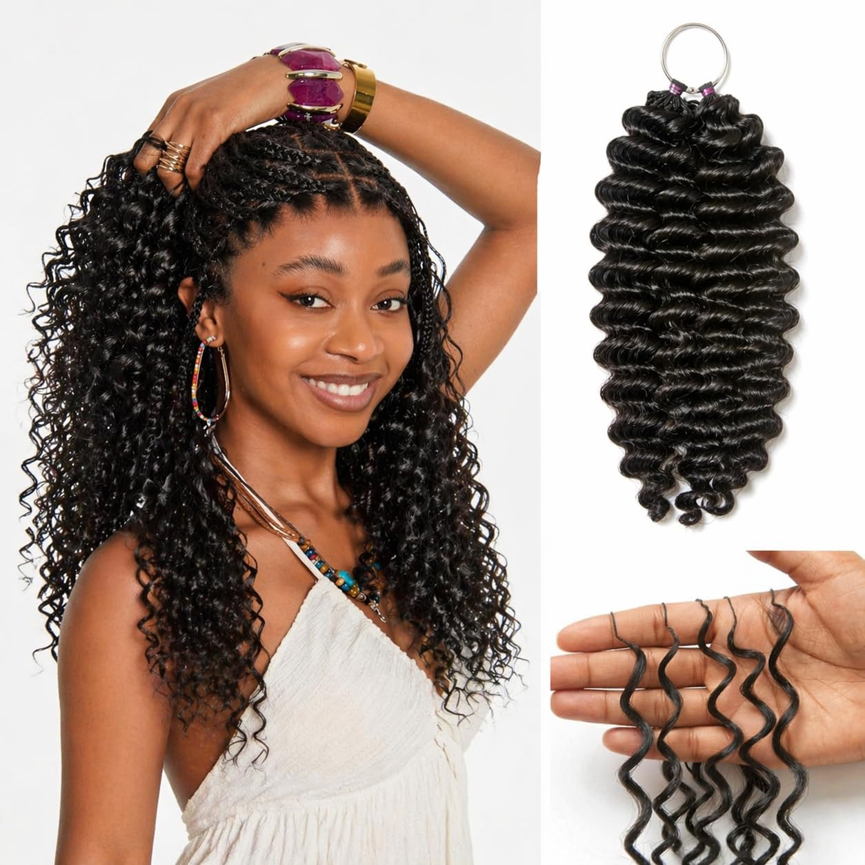 Deep Wave Crochet Hair Extensions – Natural Curly Protective Style Hair