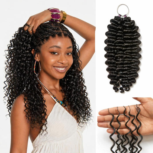 Deep Wave Crochet Hair Extensions – Natural Curly Protective Style Hair