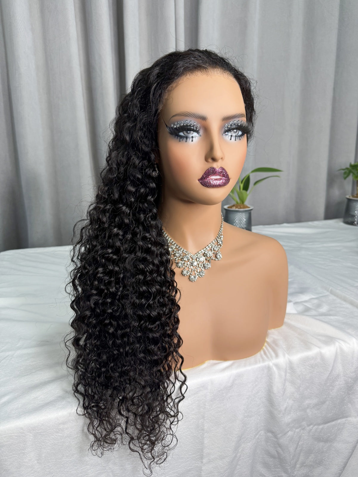 New Arrival 250% Density Water Wave Style Glueless 5x7 lace closure wig Human Hair