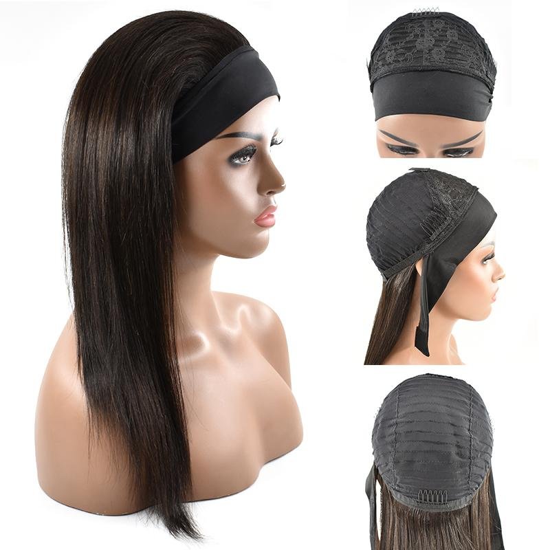 Headband Wig Straight Human Hair Wigs