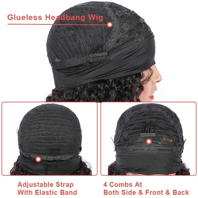 Headband Wig Straight Human Hair Wigs