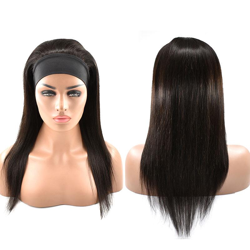 Headband Wig Straight Human Hair Wigs