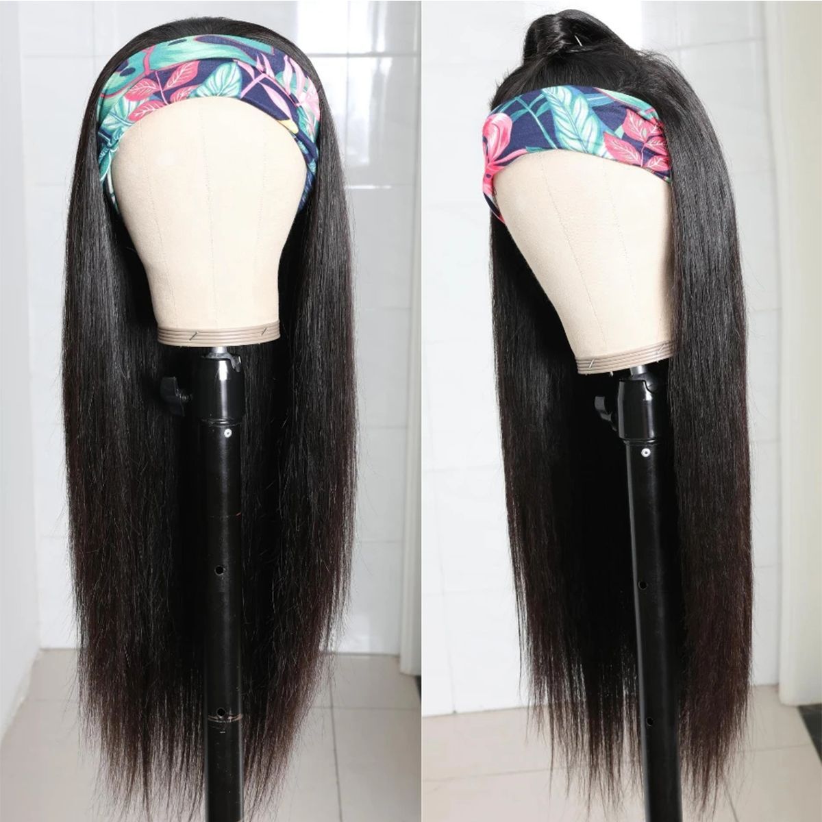 Headband Wig Straight Human Hair Wigs