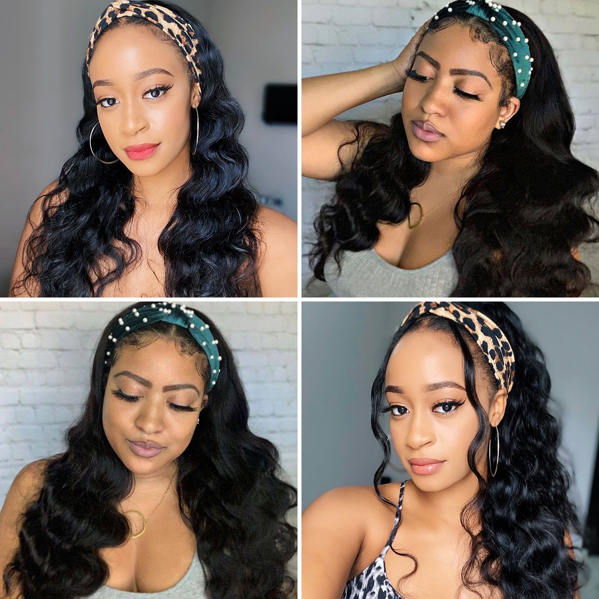 Headband Wigs Body Wave Brazilian Human Hair Wig