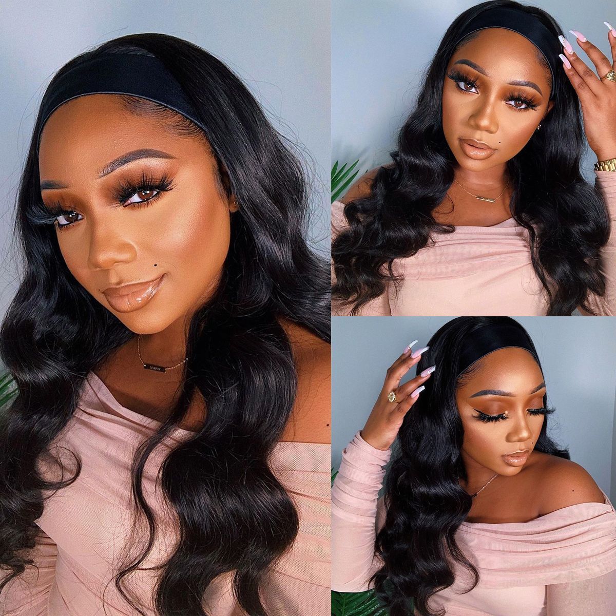 Headband Wigs Body Wave Brazilian Human Hair Wig