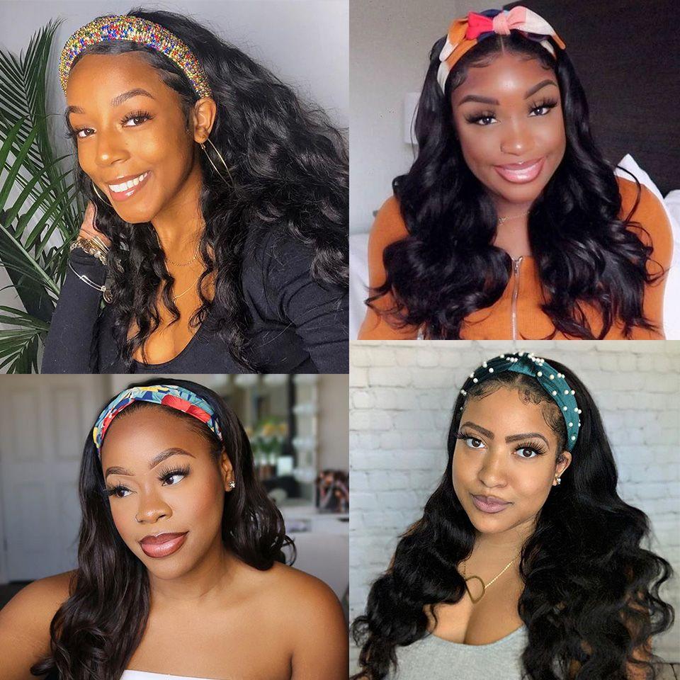 Headband Wigs Body Wave Brazilian Human Hair Wig