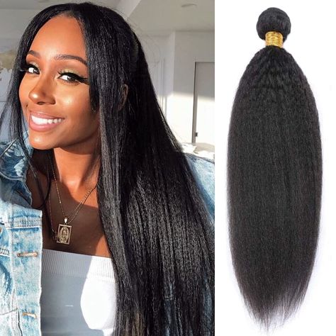 In stock kinky straight yaki virgin human hair bundle weave hair extensions