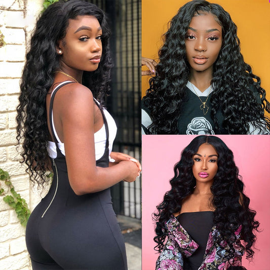 Loose Deep Transparent 13x4 Lace Frontal Human Hair Wig