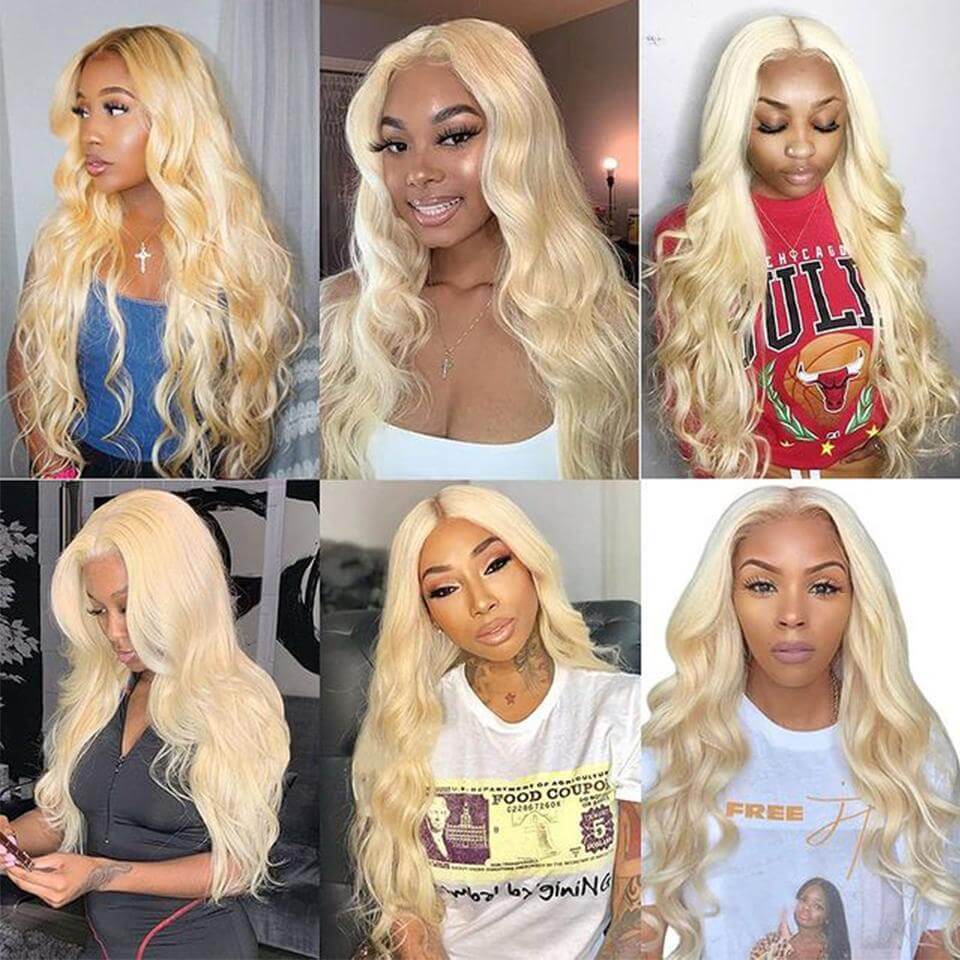 13X4 HD Lace Front Wigs 613 Blonde Brazilian Body Wave Wigs