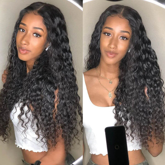 Hot Sale Water Wave Style 200% Density 4x4 Lace Closure Wigs