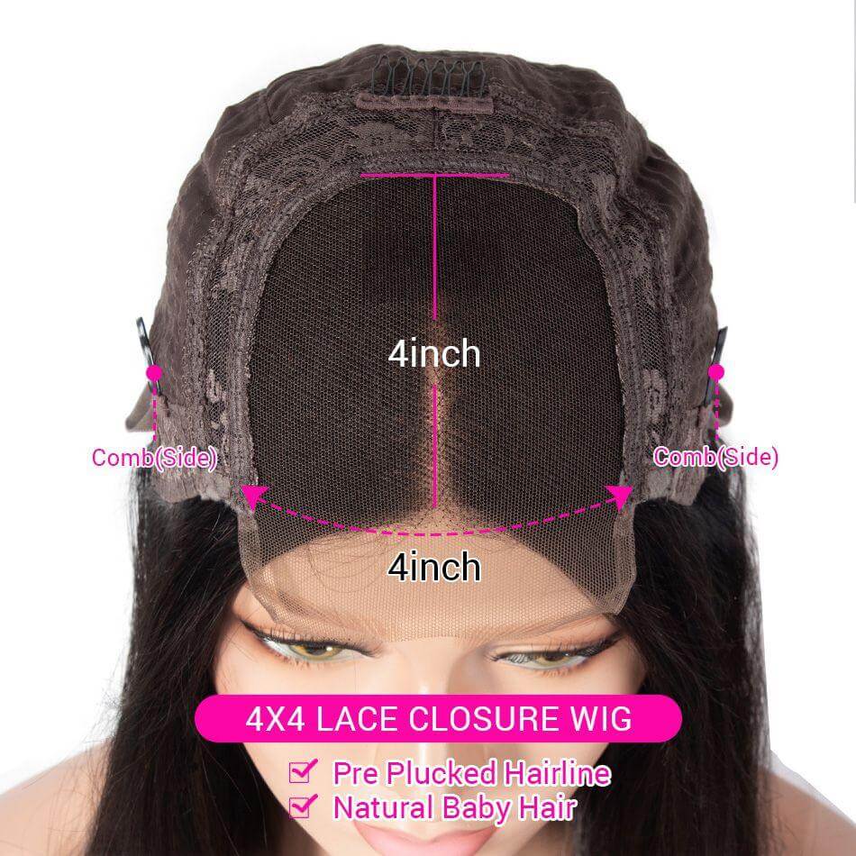 Water Wave Virgin Hair 4×4 Lace Closure Wig | Custom Wig
